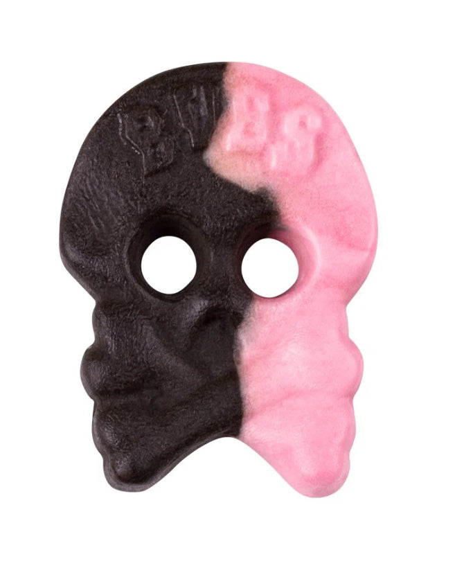 Foamy Raspberry Licorice Skull BUBS (Hallon Lakritsskalle Skum)